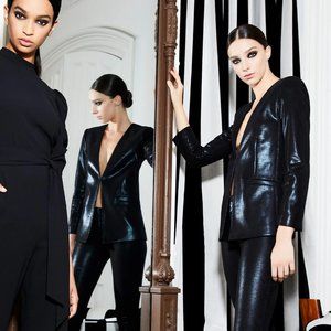 Alice + Olivia Macey Vegan Leather Blazer --Size 4--